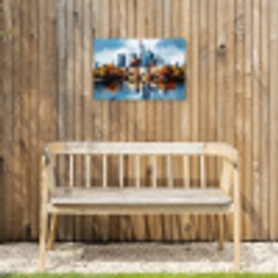 Bomen Frankfurt- Stad - Skyline - Brug Tuinposter op houten frame 2 cm dik klein -sfeer4