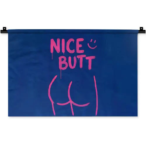 Brutaal - Grappig - Blauw Wandkleed katoen klein -zz3d