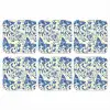 Vlinders - Bloemen - Blauw - Botanisch onderzetter kurk middel 366 -3d