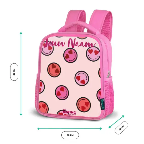 Hartje - Smiley - Patroon Kinderrugzak - Roze middel -productfoto_formaten