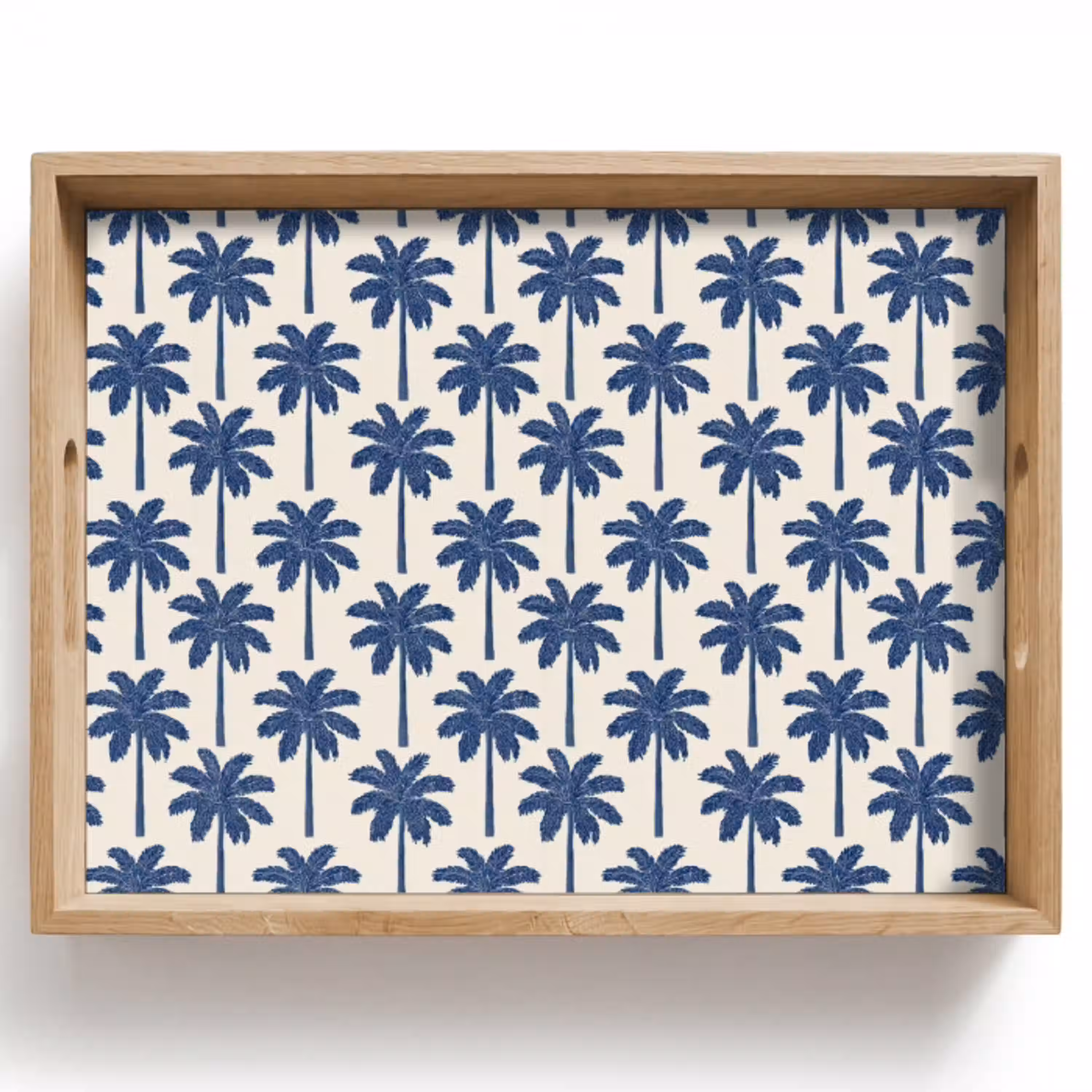 Symmetrisch - Palm - Blauw Dienblad Rechthoek middel 911 -z3d_shopping