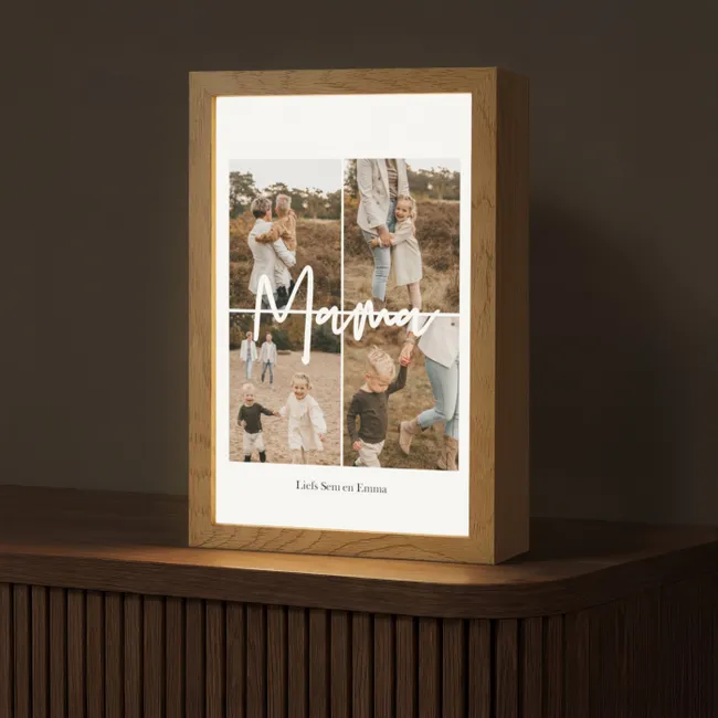 Gepersonaliseerde Lightbox - Mama - Fotocollage - 4 Foto's