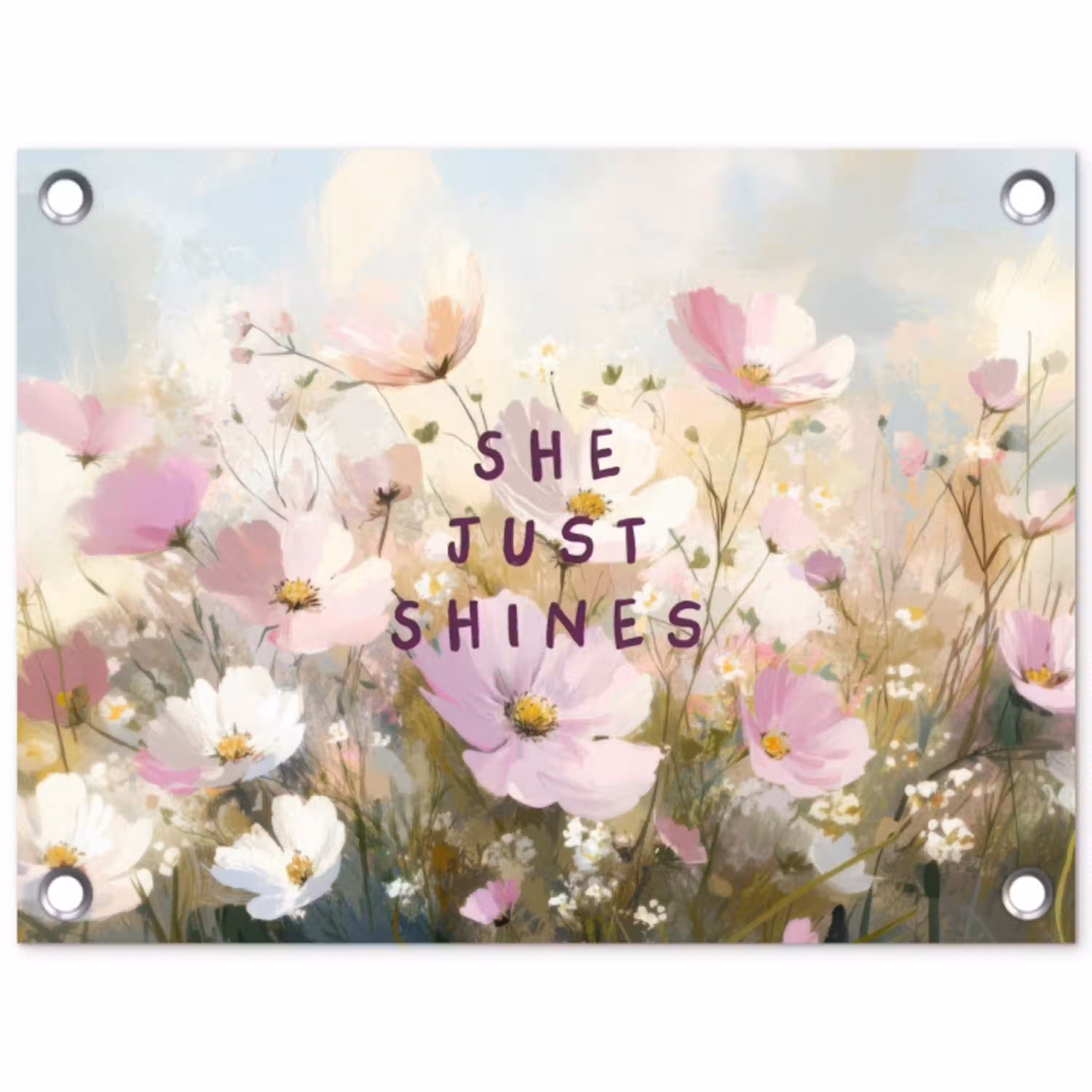 Quote - Bloemen - Schilderachtig tuinposter los doek klein -3d