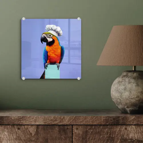 Papegaai - Koksmuts - Vogel - Leuk plexiglas 5mm klein -sfeer3