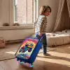 Roze Monstertruck Vliegt over het Asfalt Kinderkoffer - Blauw klein -sfeer1