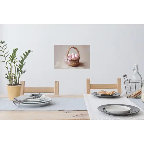 Mand - Eieren - Roze Muursticker klein -eettafel
