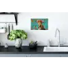 Luipaard - Bloemen - Kroon Muursticker klein -keuken