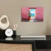 Zee - Roze - Cactus poster papier klein -sfeer1
