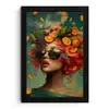 Vrouw - Sinaasappel - Bessen - Oranje fotolijst zwart zonder passe partout klein -3d