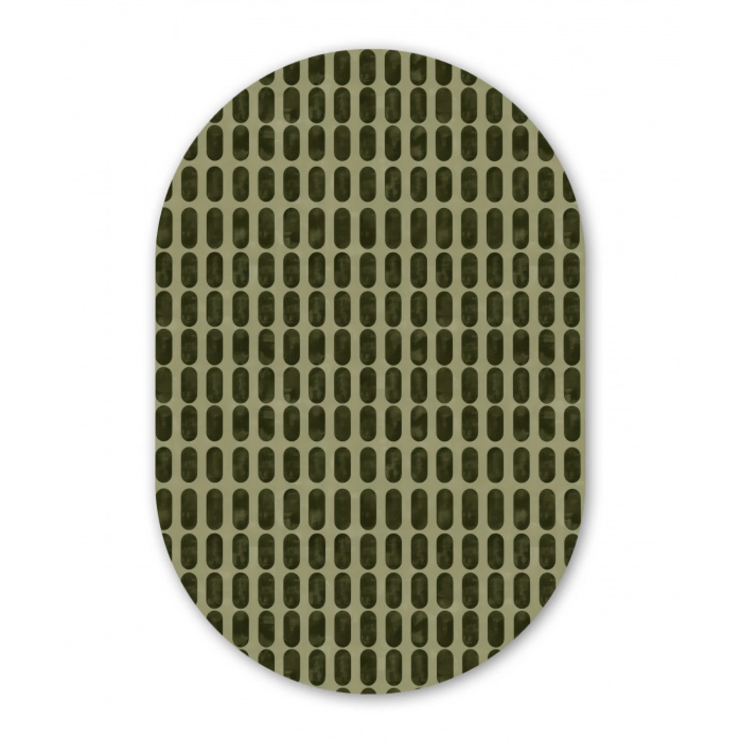 Ritmisch - Effect - Groen Wandcirkel Ovaal Forex klein 630 -3d