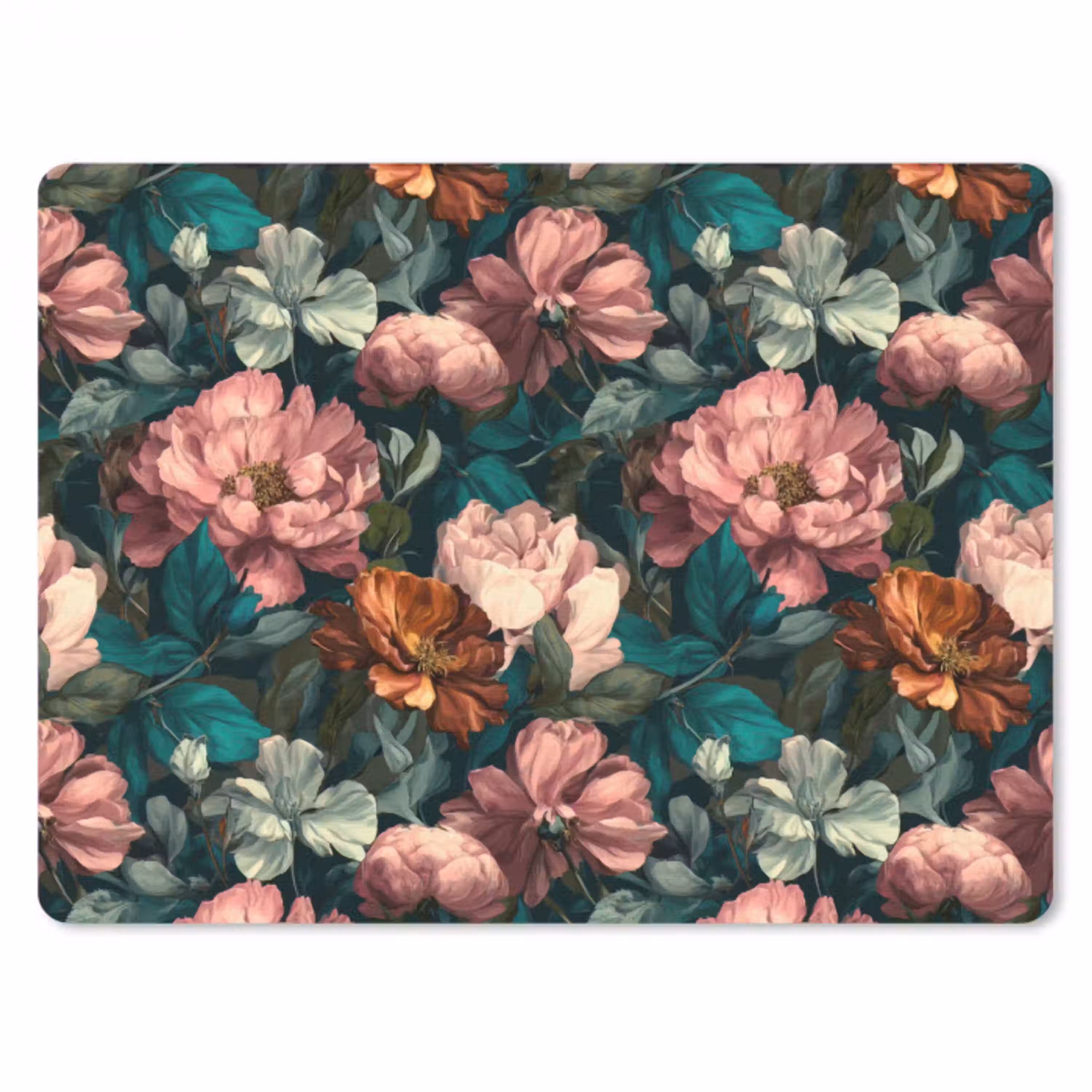 Bloemen - Schilderachtig - Patroon - Roze muismat rubber klein 262 -3d