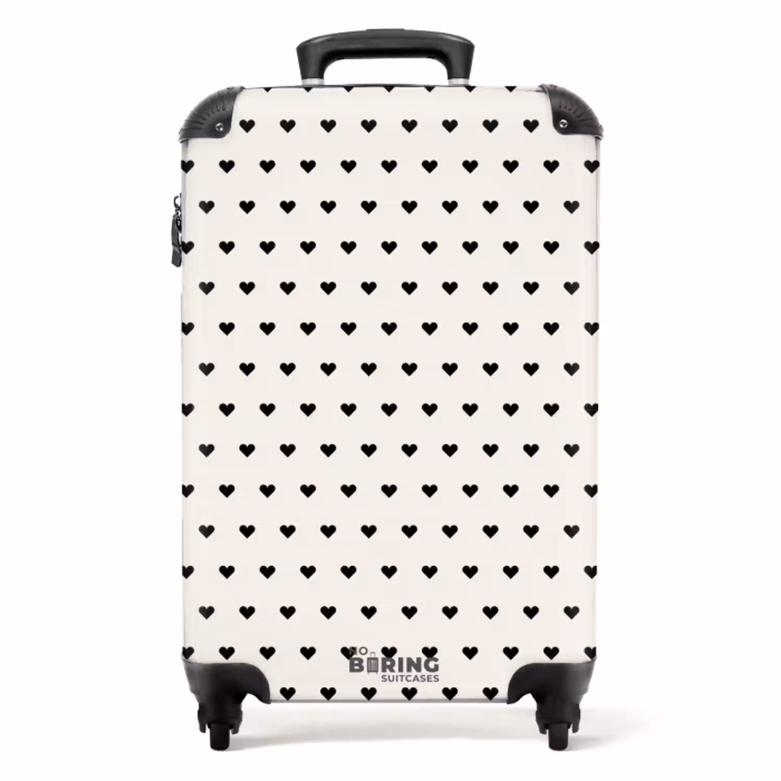 Valentijn hartjes zwart wit NBS - Handbagage koffer - Kinderen Unisex middel -productfoto_recht