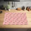 Roze - Retro - Patroon - Geblokt Inductie beschermer vinyl 3mm klein 276 -sfeer5