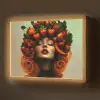 Vrouw - Aardbeien - Kroon Light Box met batterij (Wandlamp) middel -z3d_website
