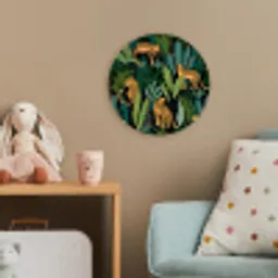Jungle - Panter - Patronen - Jongens - Meiden - Planten Wandcirkel kunststof plaat 5mm dik klein -tsfeer1_kind