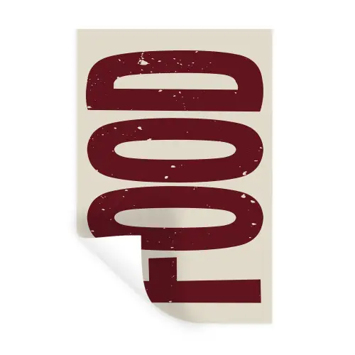 Eten - Japandi - Rood - Decoratie Muursticker klein -3d