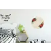 Kerst - Poinsettia - Omlijsting - Kleurrijk Wandcirkel aluminium klein -kinderkamer