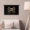 Goud - Krab - Dieren - Zwart Wandkleed katoen klein -sfeer4
