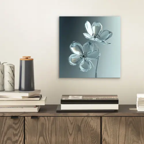 Kristal - Bloemen - Grijs aluminium wit klein -sfeer1