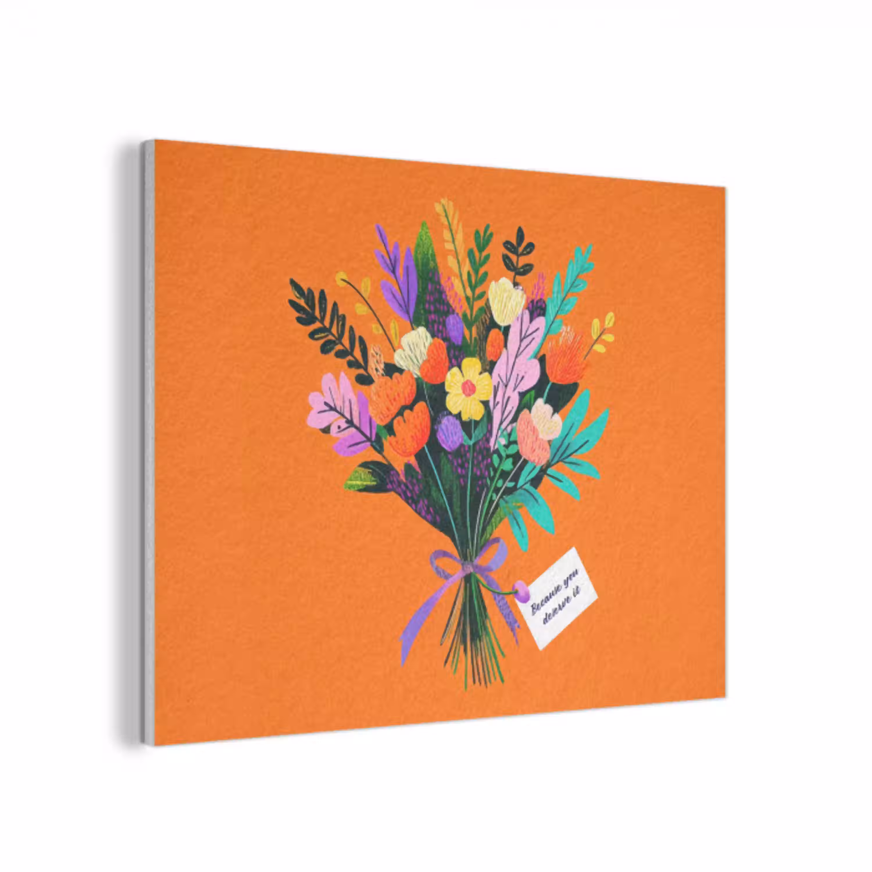 Kaartje - Boeket - Bloemen PET vilt klein -3d