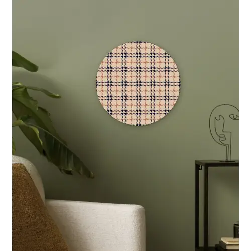 Plaid - Patroon - Beige - Zwart Wandcirkel kunststof plaat 5mm dik klein 188 -sfeer3