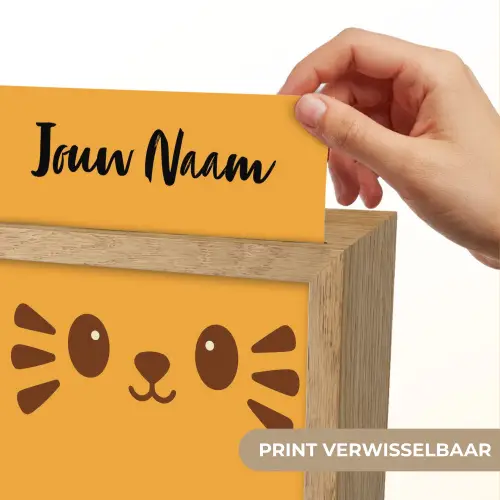 Kat - Minimalistisch - Oranje - Vrolijk Light Box met kabel (Kinderlampje) klein -USP_websiteprintNL