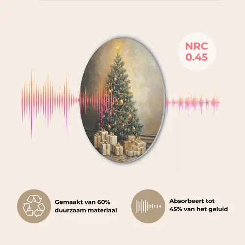 Kerstboom - Cadeaus - Goud Akoestische PET Vilt - Rond klein -USP_NL