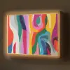 Abstract - Kleurrijk - Golven - Lijnen Light Box met batterij (Wandlamp) middel -z3d_website