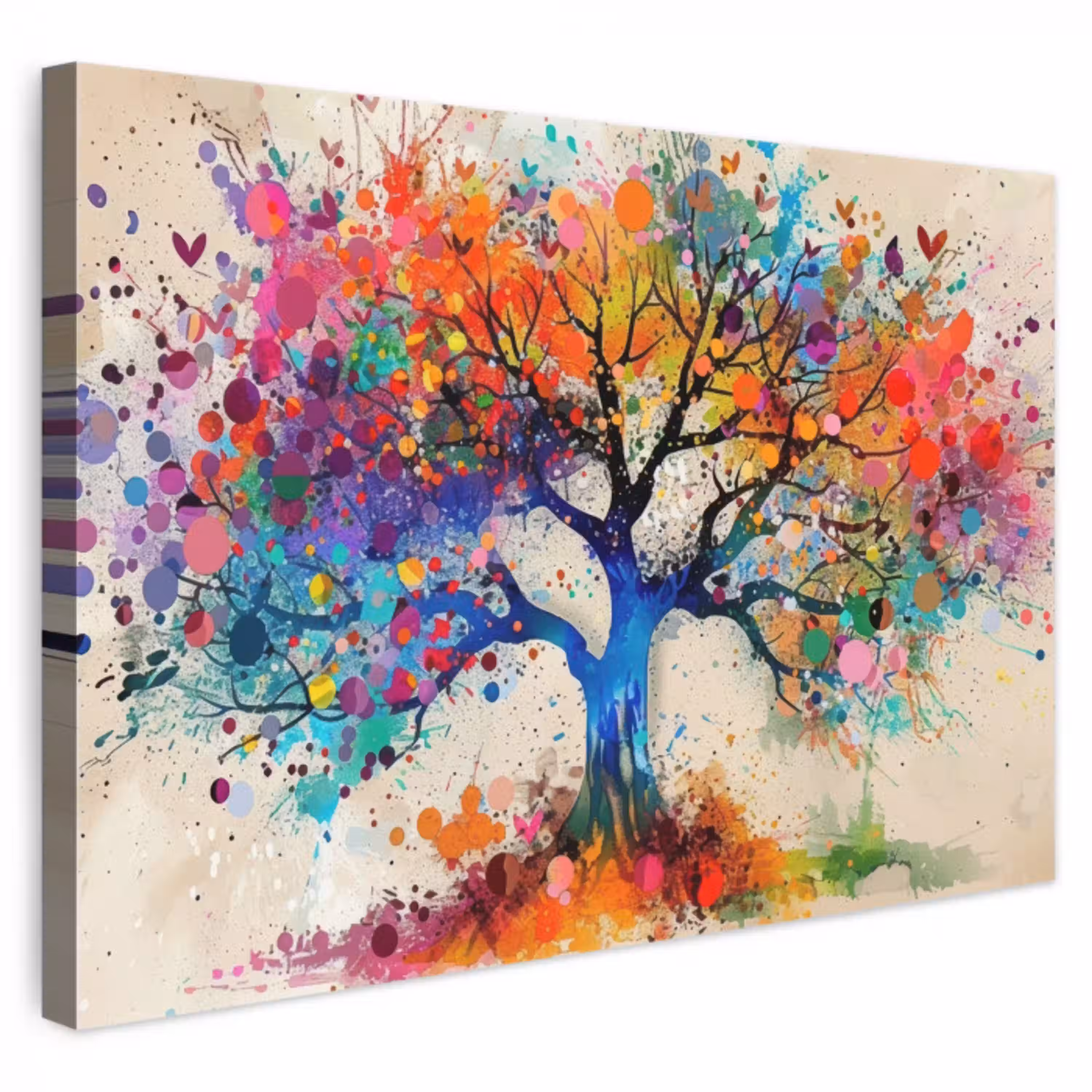 Levensboom - Natuur - Kleurrijk - Boom canvas 2cm klein -3d
