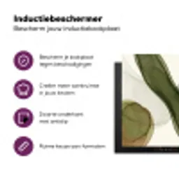 Abstract - Vormen - Modern - Kunst - Groen - Bruin Inductie beschermer vinyl 3mm middel -zzzzzzz-cc-usp