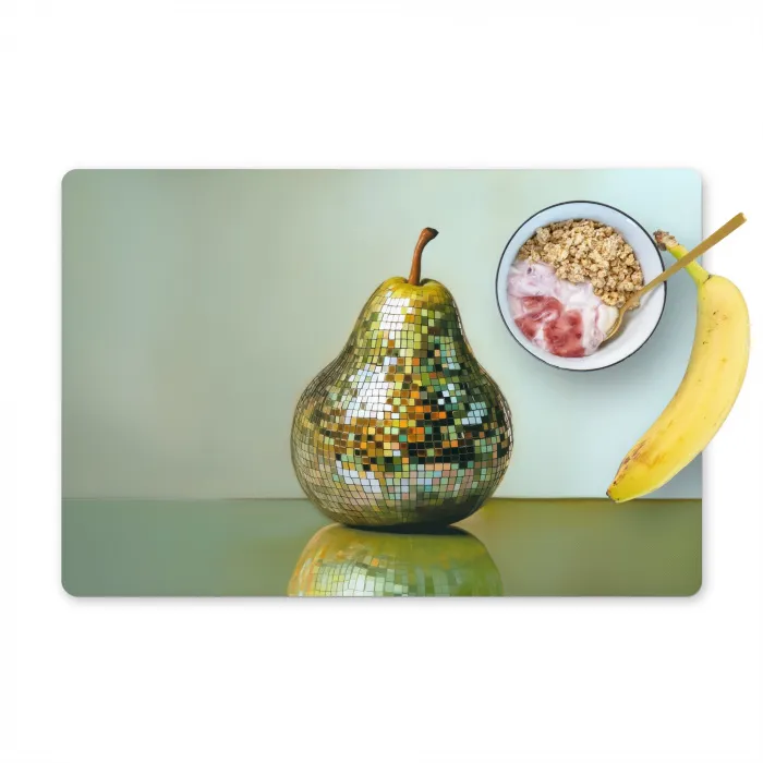 Fruit - Disco - Art - Glitter Placemat vinyl groot -zzzproduct_Kitchenyeah-website
