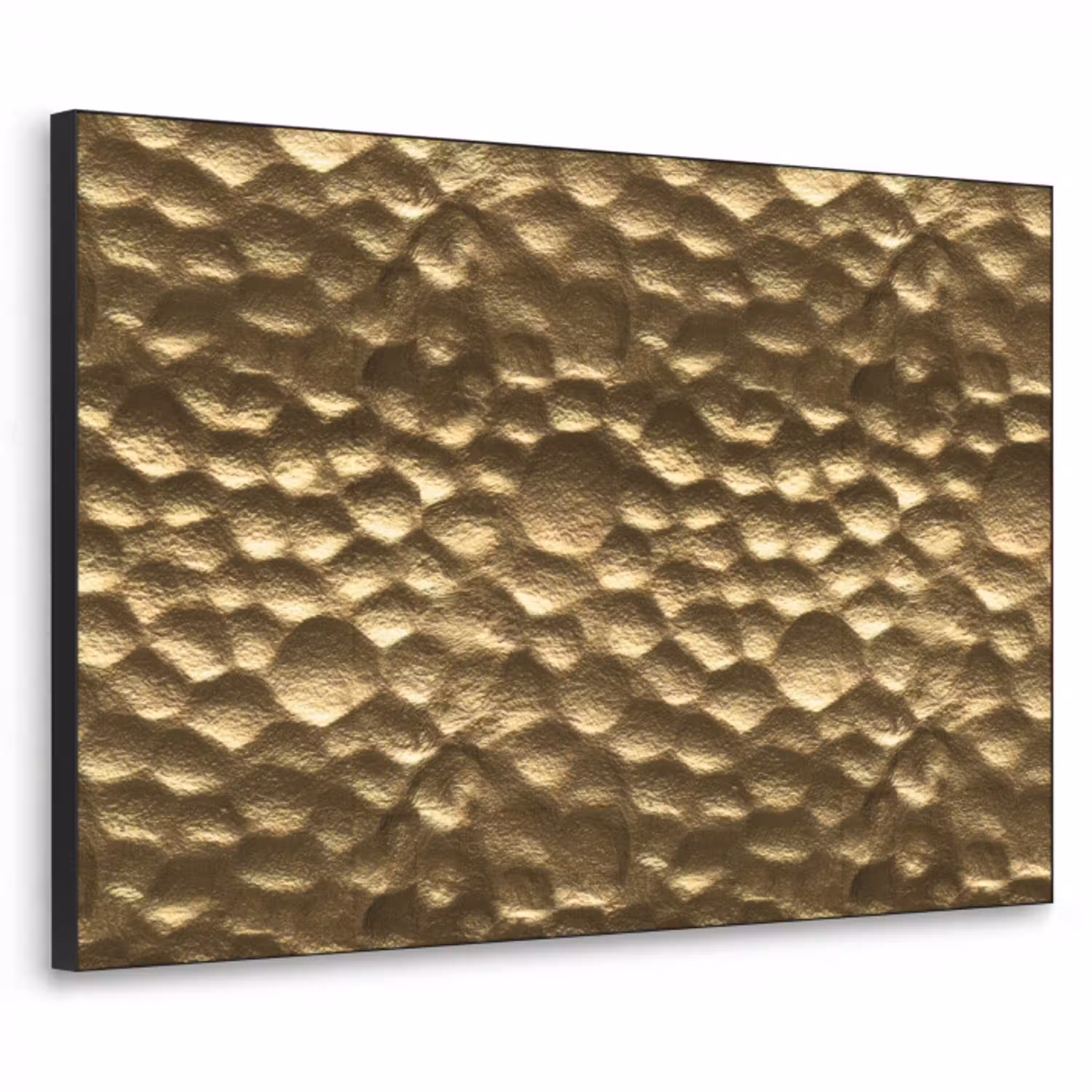 Gehamerd - Reliëf - Textuur - Bronsgoud Textielframe zwart klein 947 -3d