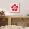 Bloem - Roze - Hartjes aluminium wit klein -sfeer3