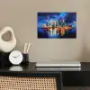 Skyline Toronto - Modern - Stadslicht - Blauw poster papier klein -sfeer1
