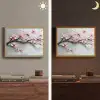 Bloesem - Kunstzinnig - Roze - Sakura Light Box met batterij (Wandlamp) middel -sfeer3
