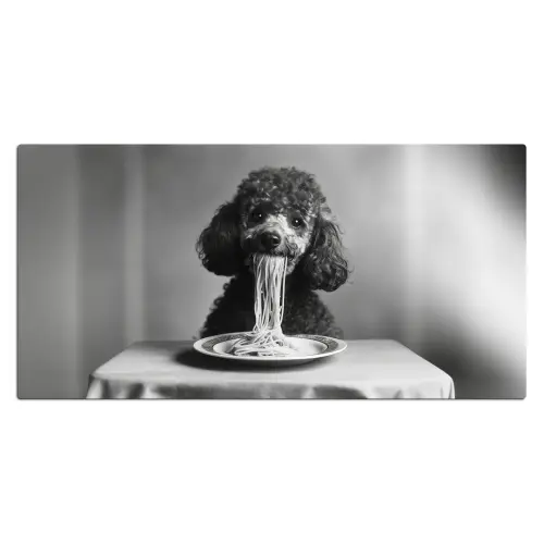 Poedel - Hond - Zwart - Wit - Schattig - Pasta Muismat XXL klein -3d_leeg