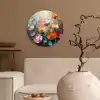 Klaprozen - Bloemen - Kunst - Botanisch Wandcirkel kunststof plaat 5mm dik klein -sfeer1