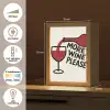 Wijnfles - Quote - Rood - Glas Light Box met kabel (Tafellamp) klein -USP_NL