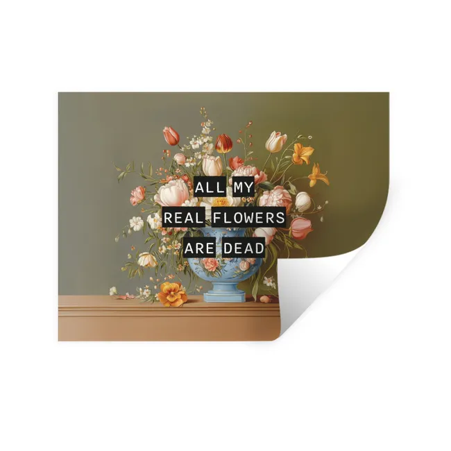 Muursticker - Bloem - Quote - Vintage - Art