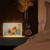 Zonnebloemen - Geel - Wazig Light Box met kabel (Tafellamp) klein -sfeer1