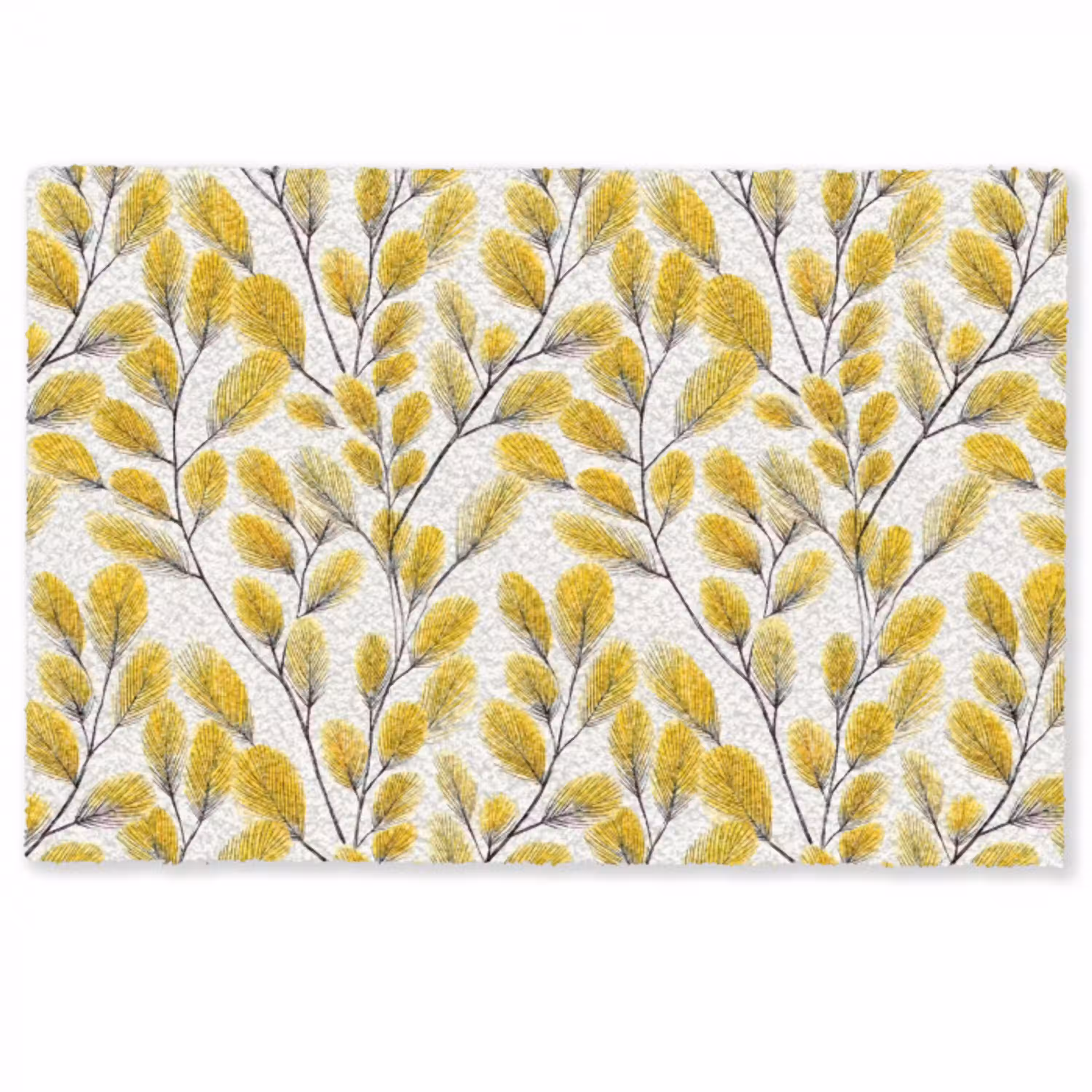 Bladeren - Botanisch - Elegant - Geel - Zwart Deurmat klein 898 -zkaufland3d