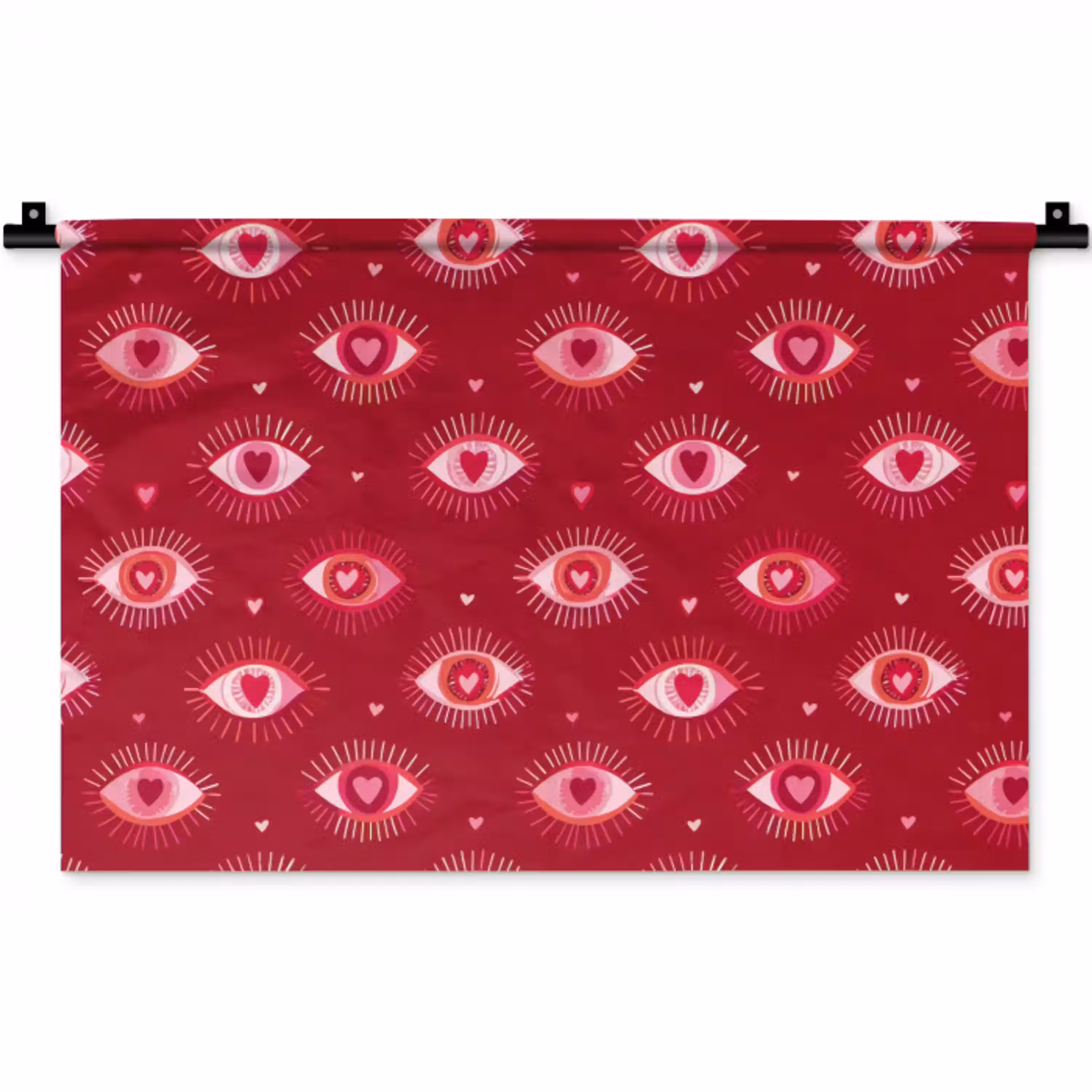 Ogen - Patroon - Roze - Donkerrood Wandkleed katoen klein 269 -zz3d