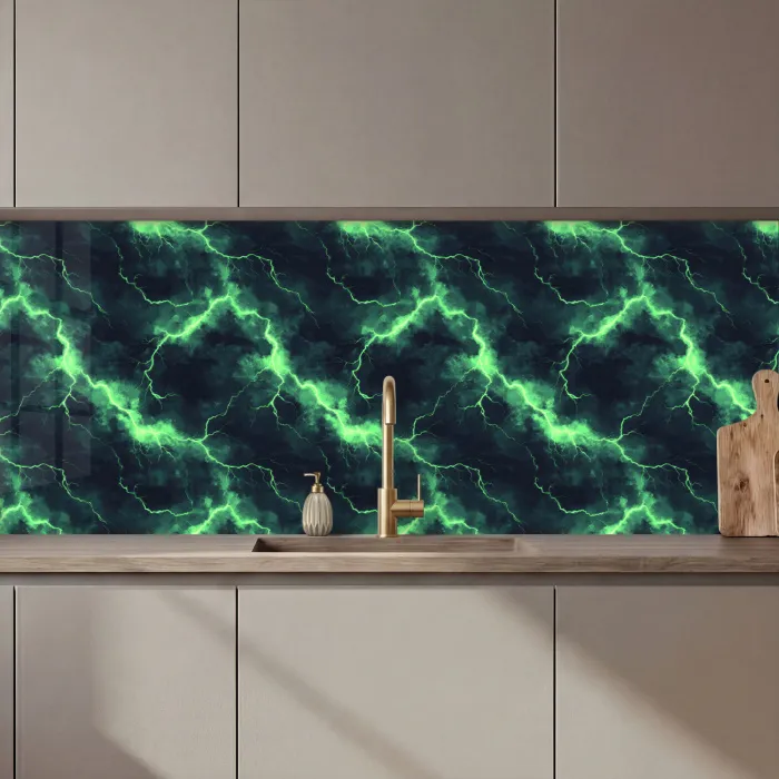 Groen - Bliksem - Storm keuken achterwand 2 middel 871 zz_3dshopping