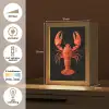 Kreeft - Papier - Origami papier - Rood Light Box met kabel (Tafellamp) klein -USP_NL