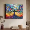 Boom - Kleurrijk - Bloemen - Kunst - Abstract Textielframe zwart klein -sfeer3