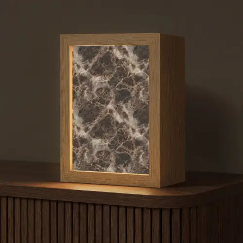 Bruin - Goud - Marmer Light Box met kabel (Tafellamp) klein 925 -z3d_website