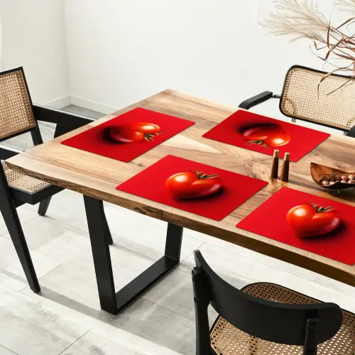 Tomaat - Rood - Hart Placemat vinyl groot -zzsfeer4_Kitchenyeah-website