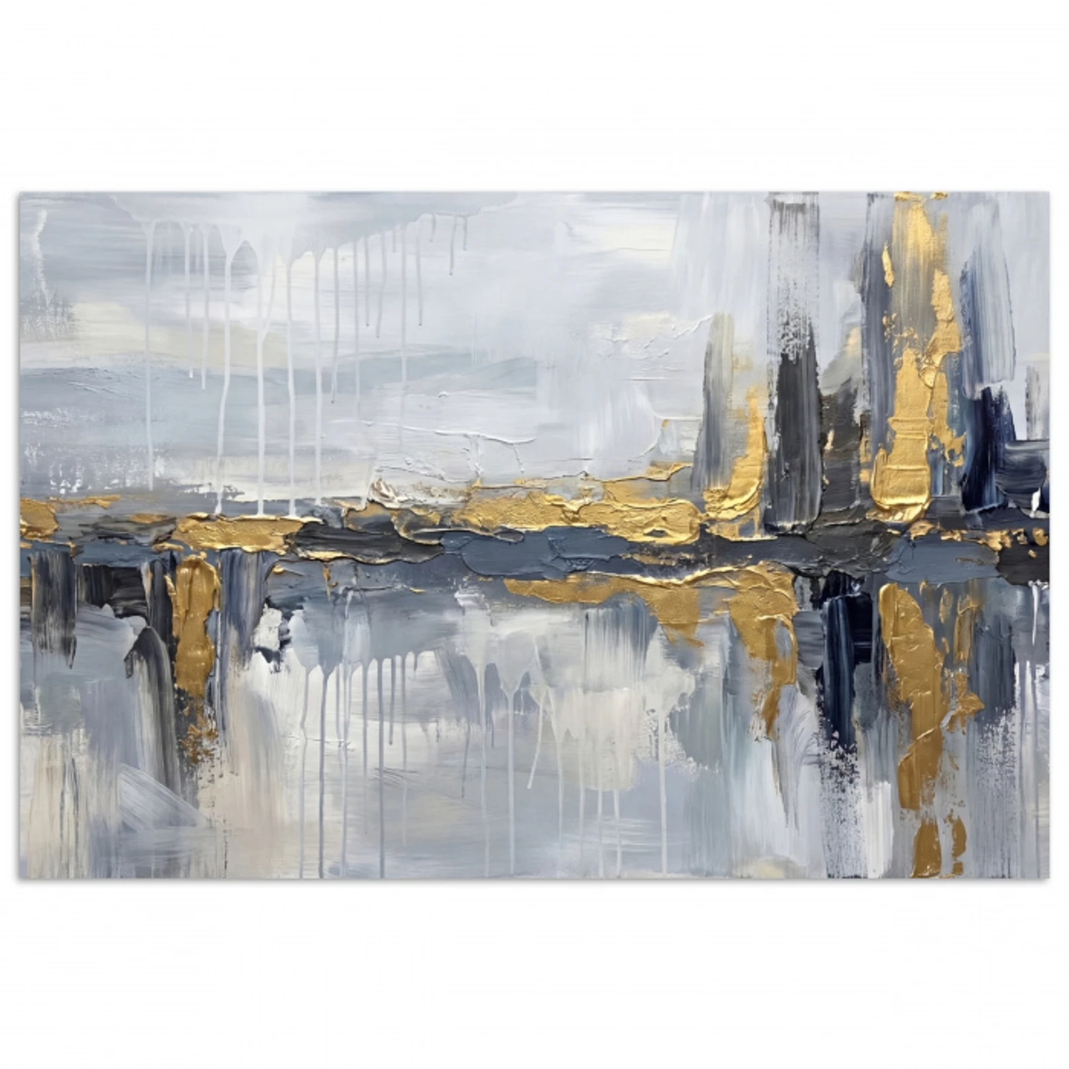 Abstract - Structuur - Goud - Grijs - Modern poster papier klein -3d