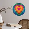 Hart - Tie Dye - Kleurrijk Wandcirkel behangsticker klein -sfeer3