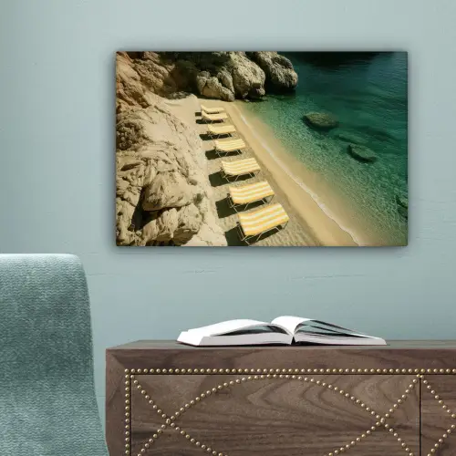 Strandbedden - Zee - Stenen - Baai canvas 2cm klein -sfeer4